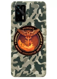 Камуфляжный чехол для Realme GT 5G с лого "Военная разведка Украины"