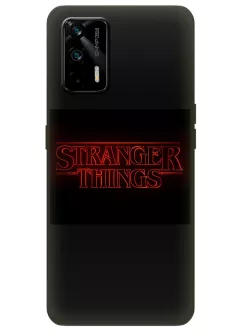 Чехол для Realme GT - Очень странные дела Stranger Things красное название крупным планом