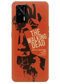 Чехол для Realme GT - Ходячие мертвецы The Walking Dead постер с названием в векторном стиле