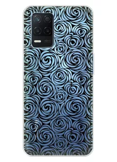 Уникальный чехол для Realme 8 5G с черными узорами