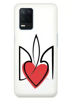 Чехол на Realme 8 5G с сердцем и гербом Украины