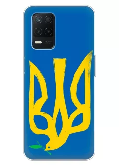 Чехол на Realme 8 5G с сильным и добрым гербом Украины в виде ласточки