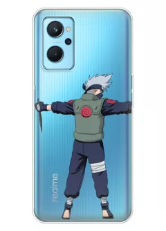Бампер для Realme 9i - Naruto Какаси Хатакэ, прозрачный силикон