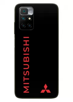 Бампер для Redmi Note 11 4G из силикона - Mitsubishi Мицубиси Митсубиши логотип и название крупным планом вектор-арт