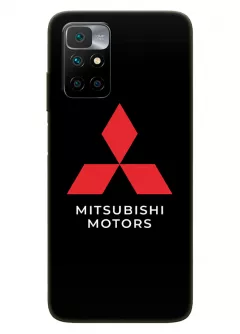 Бампер для Redmi Note 11 4G из силикона - Mitsubishi Мицубиси Митсубиши логотип крупным планом и название вектор-арт