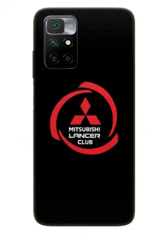 Бампер для Redmi Note 11 4G из силикона - Mitsubishi Мицубиси Митсубиши Lancer Club логотип крупным планом и название вектор-арт