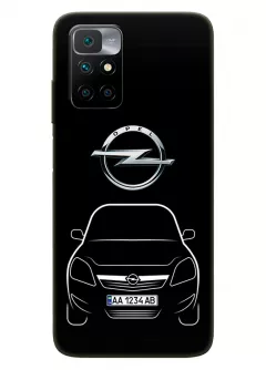 Наладка для Redmi Note 11 4G из силикона - Opel Опель логотип и автомобиль машина Karl Adam Agila Meriva Zafira вектор-арт кроссовер внедорожник с номерным знаком