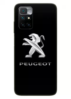 Наладка для Redmi Note 11 4G из силикона - Peugeot Пежо классический логотип крупным планом и название