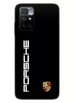 Наладка для Redmi Note 11 4G из силикона - Porsche Порше Порш классический логотип и название крупным планом