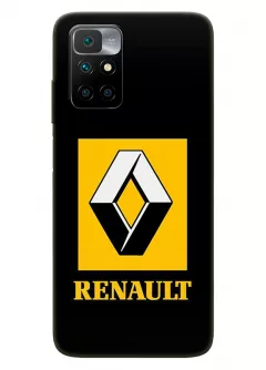 Редми Нот 11 4Дж чехол силиконовый - Renault Ренаулт Рено желтый логотип крупным планом и название вектор-арт