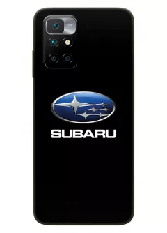Редми Нот 11 4Дж чехол из силикона - Subaru Субару классический логотип крупным планом и название