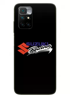 Редми Нот 11 4Дж чехол из силикона - Suzuki Сузукі Racing логотип крупным планом и название вектор-арт