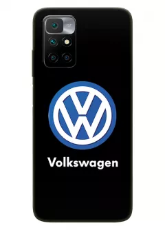 Бампер для Редми Нот 11 4Дж из силикона - Volkswagen Фольксваген классический логотип крупным планом и название