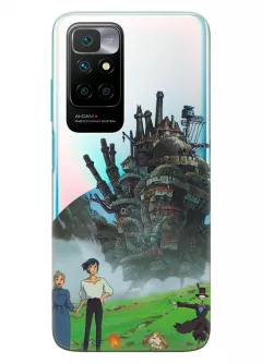Redmi Note 11 4G чехол из прозрачного силикона - Ходячий замок герои аниме
