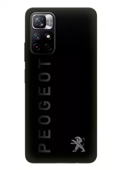 Наладка для Redmi Note 11 5G из силикона - Peugeot Пежо классический логотип и название крупным планом