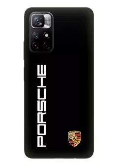 Наладка для Redmi Note 11 5G из силикона - Porsche Порше Порш классический логотип и название крупным планом