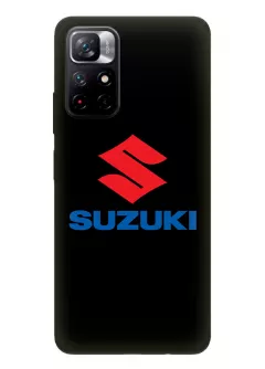 Редми Нот 11 5Дж чехол из силикона - Suzuki Сузукі классический логотип крупным планом и название вектор-арт