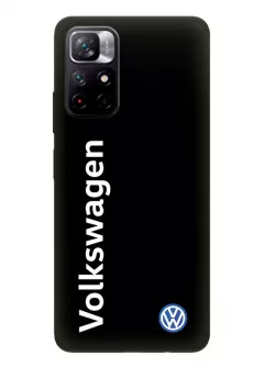 Бампер для Редми Нот 11 5Дж из силикона - Volkswagen Фольксваген классический логотип и название крупным планом