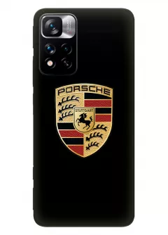 Редми Нот 11 Про чехол силиконовый - Porsche Порше Порш классический логотип крупным планом