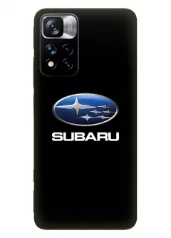 Редми Нот 11 Про чехол из силикона - Subaru Субару классический логотип крупным планом и название