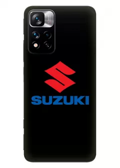 Редми Нот 11 Про чехол из силикона - Suzuki Сузукі классический логотип крупным планом и название вектор-арт
