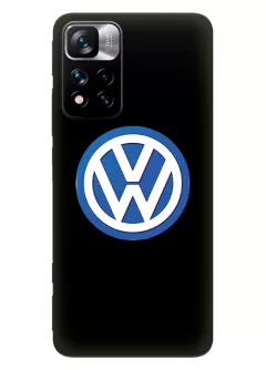 Бампер для Редми Нот 11 Про из силикона - Volkswagen Фольксваген классический логотип крупным планом