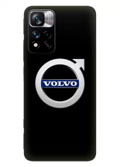 Наладка для Редми Нот 11 Про из силикона - Volvo Вольво классический логотип крупным планом