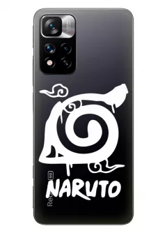 Чехол для Xiaomi Redmi Note 11 Pro из прозрачного силикона - Naruto Just Do It Logo