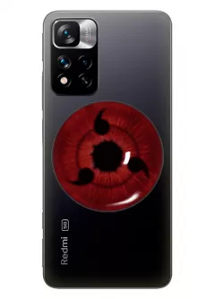 Чехол для Xiaomi Redmi Note 11 Pro из прозрачного силикона - Наруто Шаринган глаз