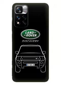 Чехол для Redmi Note 11 Pro+ для владельцев Land Rover Ленд Ровер логотип и автомобиль машина Range Rover Evoque Velar Defender Discovery Freelander Sport  - Дизайн 2