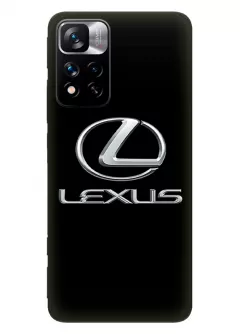 Чехол для Redmi Note 11 Pro+ из силикона - Lexus Лексус классический логотип крупным планом и название