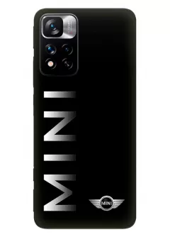 Бампер для Redmi Note 11 Pro+ из силикона - Mini Мини классический логотип и название крупным планом