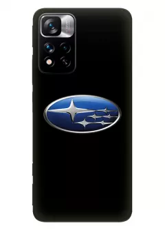 Редми Нот 11 Про+ чехол из силикона - Subaru Субару классический логотип крупным планом