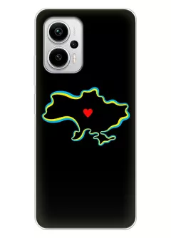 Чехол на Xiaomi Redmi Note 12T Pro для патриотов Украины - Love Ukraine