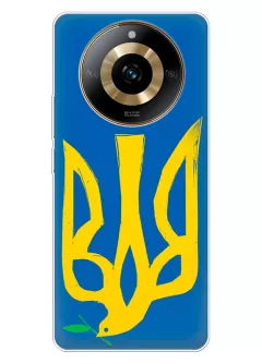 Чехол на Realme Narzo 60 с сильным и добрым гербом Украины в виде ласточки