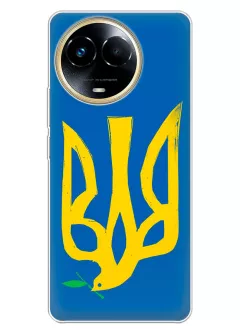 Чехол на Realme Narzo 60x с сильным и добрым гербом Украины в виде ласточки