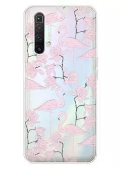 Чехол для Realme X3 SuperZoom с клевыми розовыми фламинго
