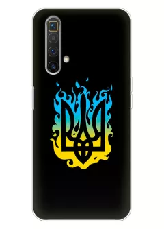 Чехол на Realme X3 SuperZoom с справедливым гербом и огнем Украины