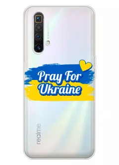 Чехол для Realme X3 SuperZoom "Pray for Ukraine" из прозрачного силикона