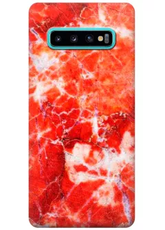 Чехол для Galaxy S10 - Красный мрамор