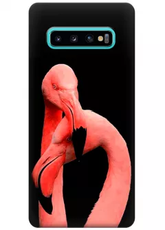 Чехол для Galaxy S10+ - Пара фламинго