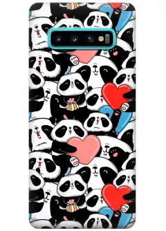 Чехол для Galaxy S10 - Милые панды