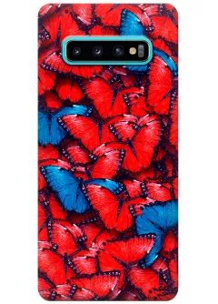 Чехол для Galaxy S10+ - Красные бабочки