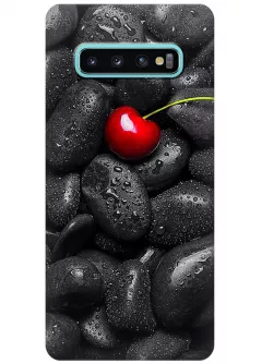 Чехол для Galaxy S10 - Вишня на камнях