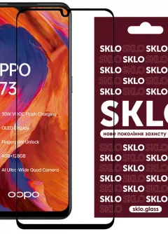 Защитное стекло SKLO 3D (full glue) для Oppo A73, Черный