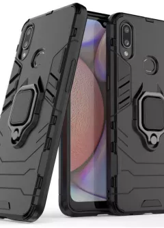 Ударопрочный чехол Transformer Ring for Magnet для Samsung Galaxy A10s, Черный / Soul Black