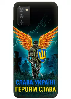 Чехол на Samsung A03s с символом наших украинских героев - Героям Слава