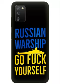 Чехол на Samsung A03s - Russian warship go fuck yourself