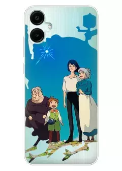 Samsung Galaxy A06 аниме чехол из прозрачного силикона - Ходячий замок персонажи