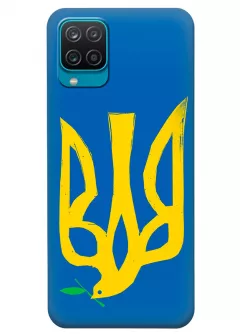 Чехол на Galaxy A12 с сильным и добрым гербом Украины в виде ласточки